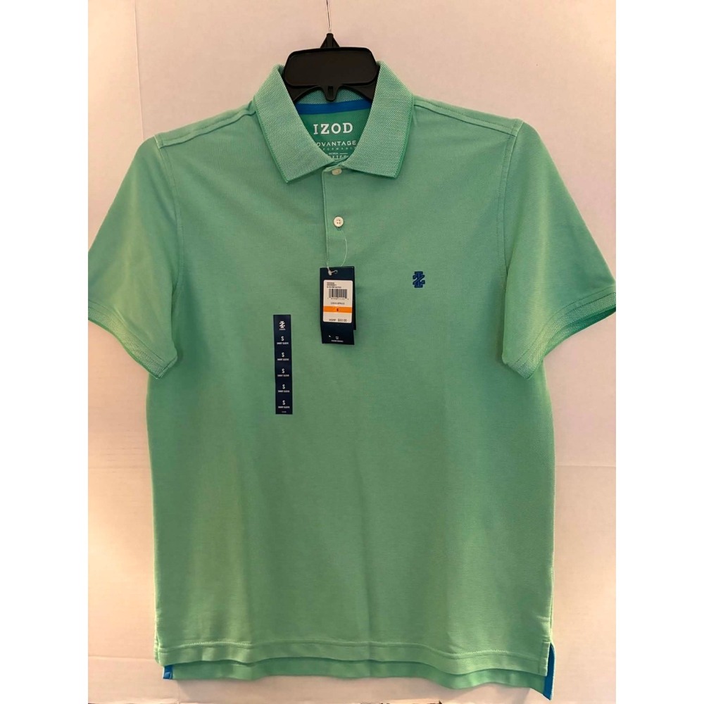 IZOD Advantage Performance Polo Shirt Mens Small Green Spruce‎ Stretch Golf Prep